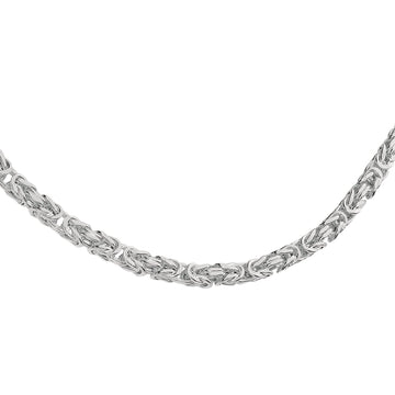 6MM 140 Square Byzantine .925 Sterling Silver Chain Sizes 8"-28" Inch